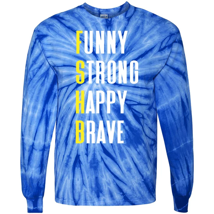 Funny Strong Happy Brave Father Cool Gift Tie-Dye Long Sleeve Shirt