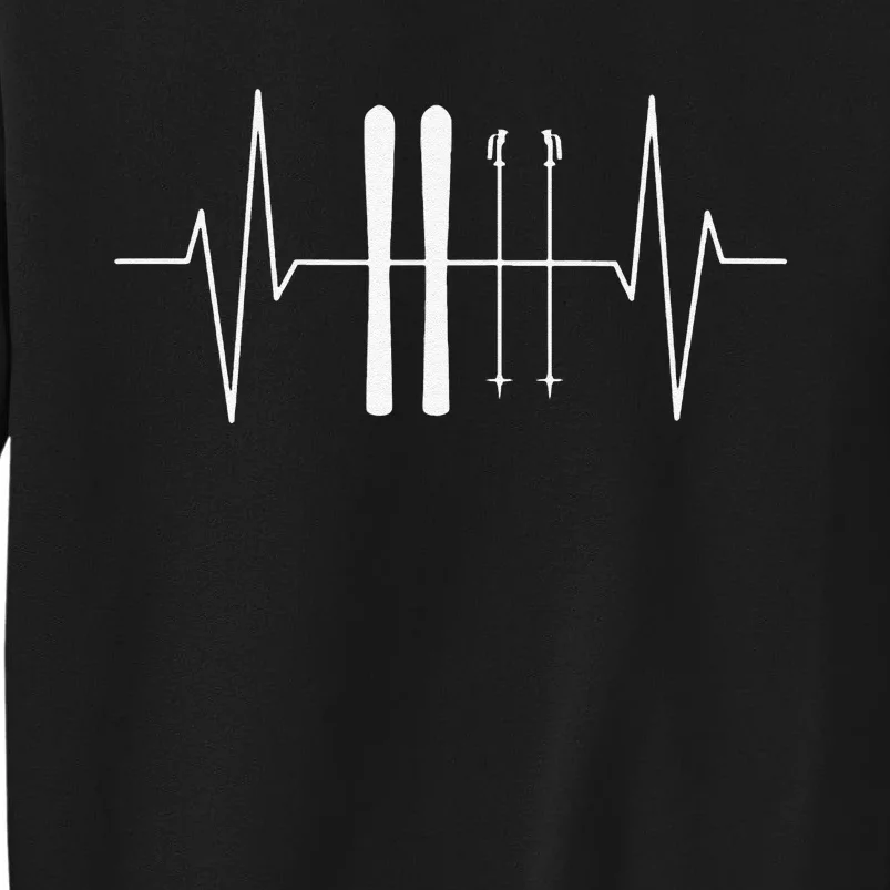 Funny Ski Heartbeat Skier Skiing Gift For Skier Sweatshirt