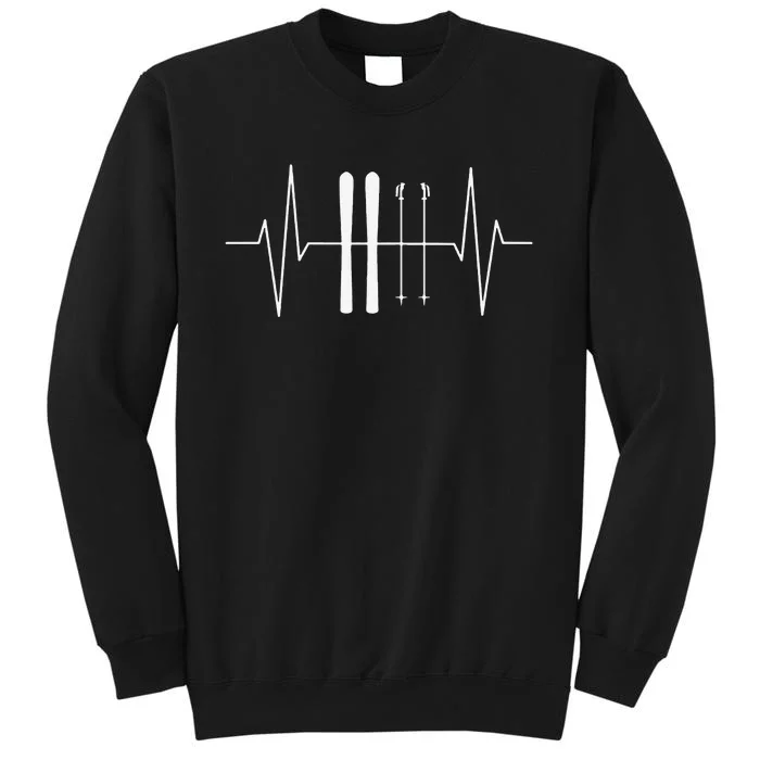 Funny Ski Heartbeat Skier Skiing Gift For Skier Sweatshirt