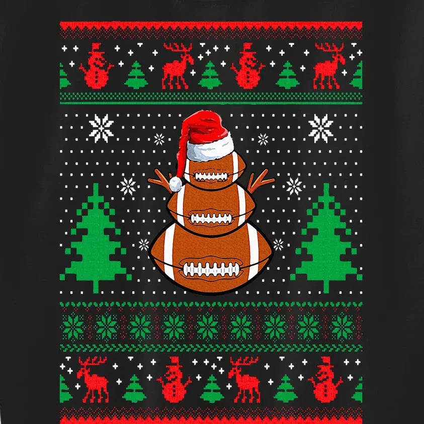 Football Santa Hat Ugly Christmas Sweaters Funny Christmas Kids Sweatshirt