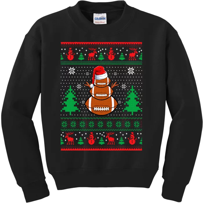 Football Santa Hat Ugly Christmas Sweaters Funny Christmas Kids Sweatshirt