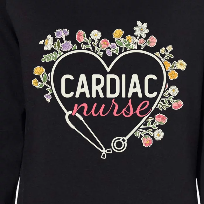 Floral Stethoscope Heart Nursing Cardiac Nurse Gift Womens California Wash Sweatshirt