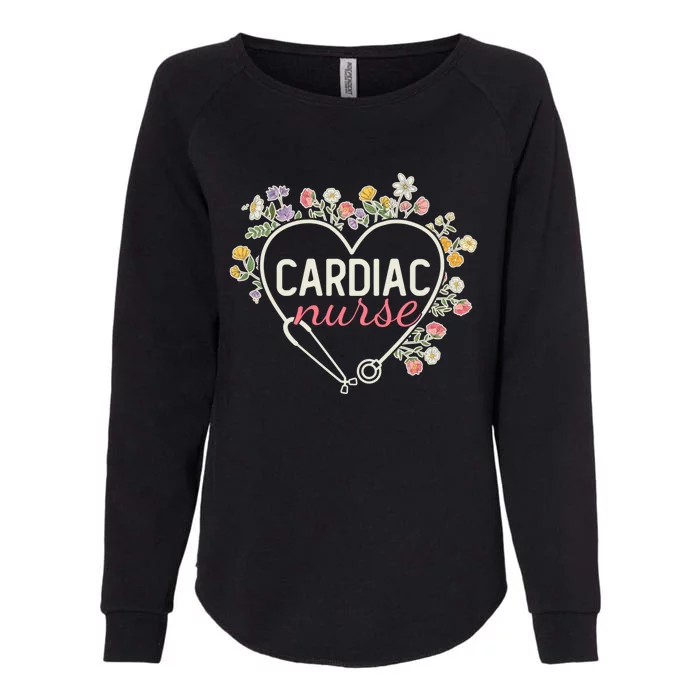 Floral Stethoscope Heart Nursing Cardiac Nurse Gift Womens California Wash Sweatshirt