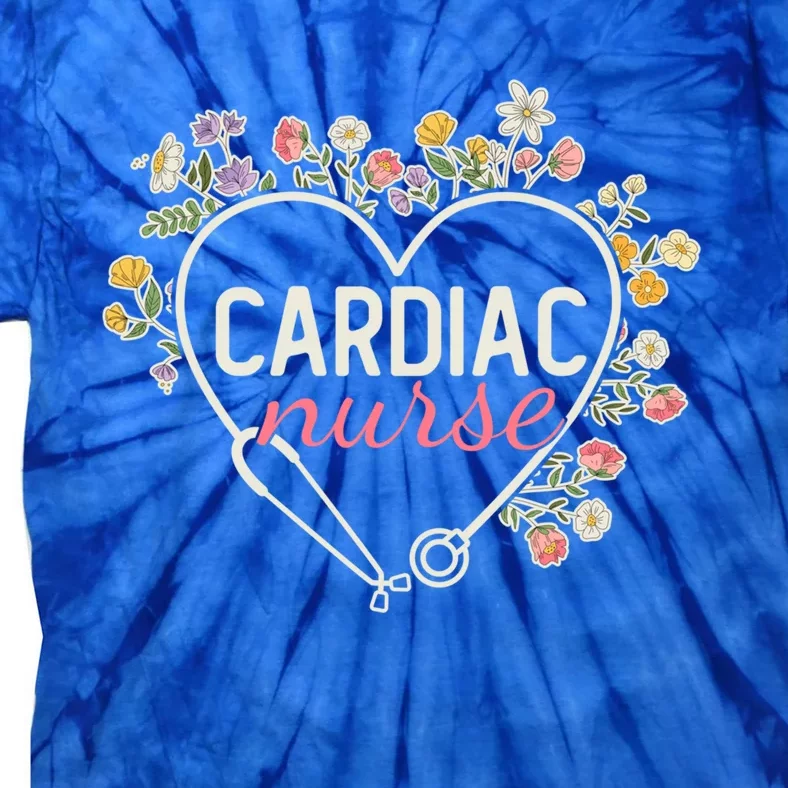 Floral Stethoscope Heart Nursing Cardiac Nurse Gift Tie-Dye T-Shirt