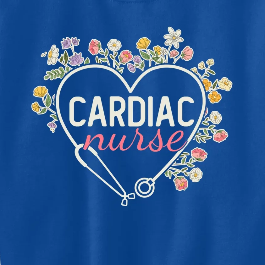 Floral Stethoscope Heart Nursing Cardiac Nurse Gift Kids Sweatshirt