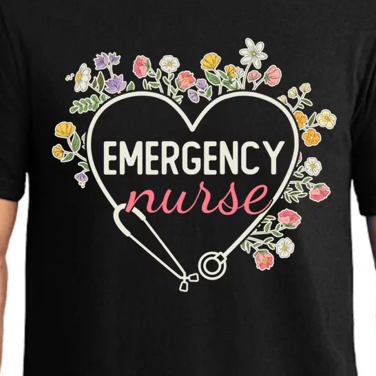 Floral Stethoscope Heart Nursing Emergency Nurse Gift Pajama Set