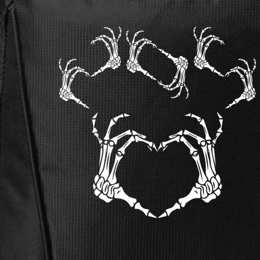 Funny Skeleton Hand Heart Sign Bones Halloween Design Gift City Backpack