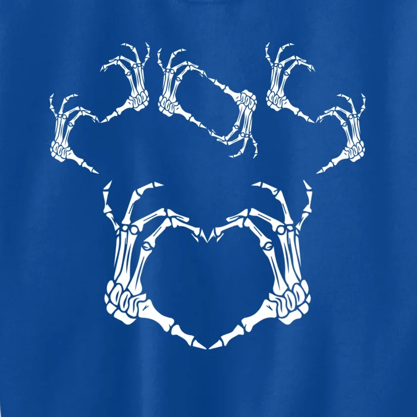 Funny Skeleton Hand Heart Sign Bones Halloween Design Gift Kids Sweatshirt