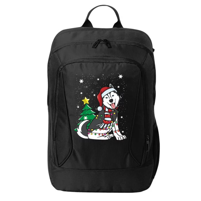 Funny Siberian Husky Christmas Dog Lover Gift City Backpack