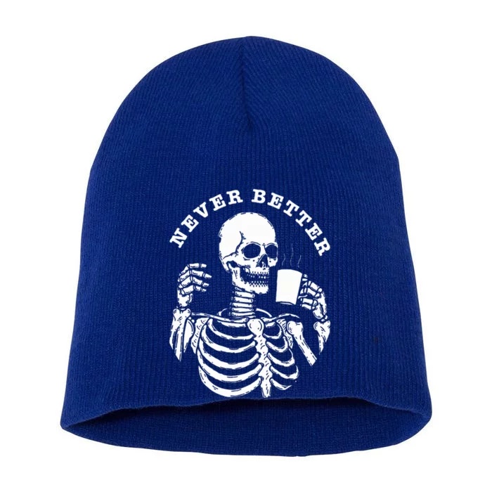 Funny Skull Halloween Outfit For Never Better Skeleton Short Acrylic Beanie