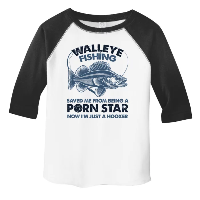 Fishing Saved Hooker Star Fisher Fish Walleye Gift Toddler Fine Jersey T-Shirt