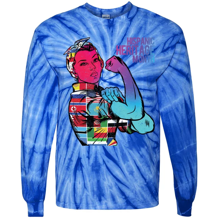 Funny Sarcastic Hispanic Heritage Month Inspired Humor Meaningful Gift Tie-Dye Long Sleeve Shirt