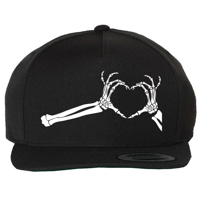 Funny Skeleton Heart Hands Halloween Costume Skeleton Cute Gift Wool Snapback Cap