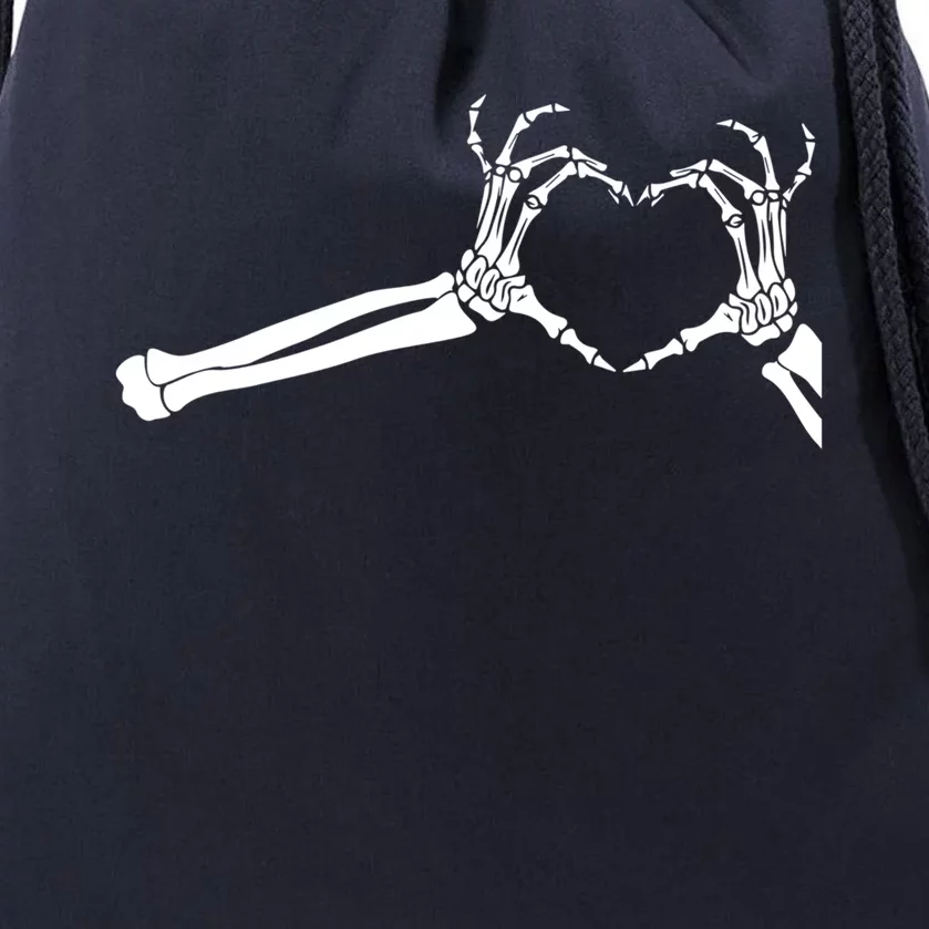 Funny Skeleton Heart Hands Halloween Costume Skeleton Cute Gift Drawstring Bag