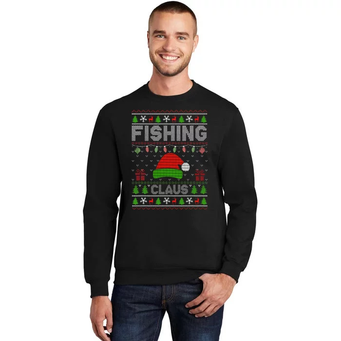 Festive Santa Hat Christmas Light Fishing Claus for Ugly Xmas Tall Sweatshirt