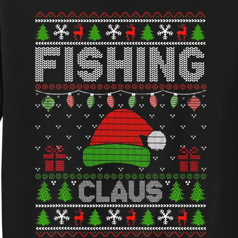 Festive Santa Hat Christmas Light Fishing Claus for Ugly Xmas Tall Sweatshirt