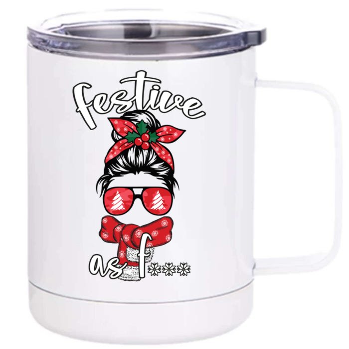 Fun Santa Hat Christmas Costume Family Matching Gigi Claus Front & Back 12oz Stainless Steel Tumbler Cup