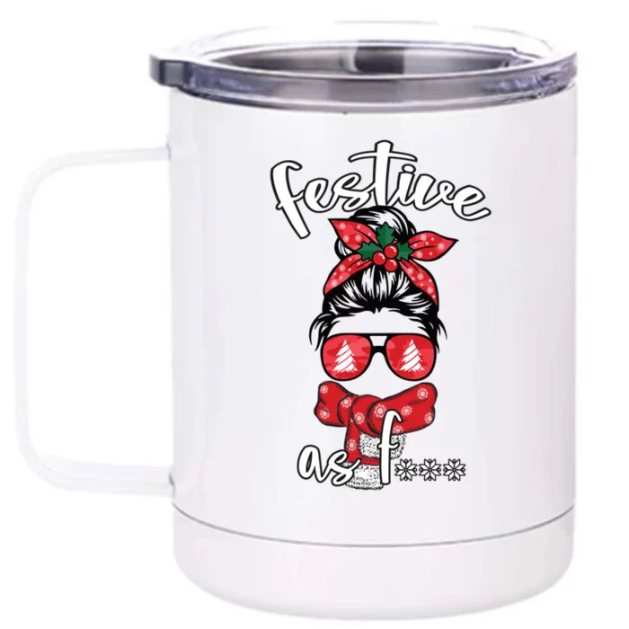 Fun Santa Hat Christmas Costume Family Matching Gigi Claus Front & Back 12oz Stainless Steel Tumbler Cup