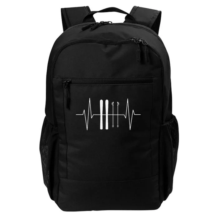 Funny Ski Heartbeat Skier Skiing Gift For Skier Daily Commute Backpack