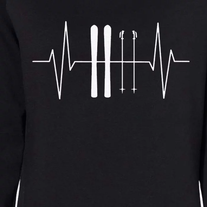 Funny Ski Heartbeat Skier Skiing Gift For Skier Womens California Wash Sweatshirt