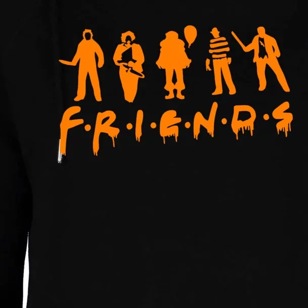 Friends Scary Horror Halloween Womens Funnel Neck Pullover Hood