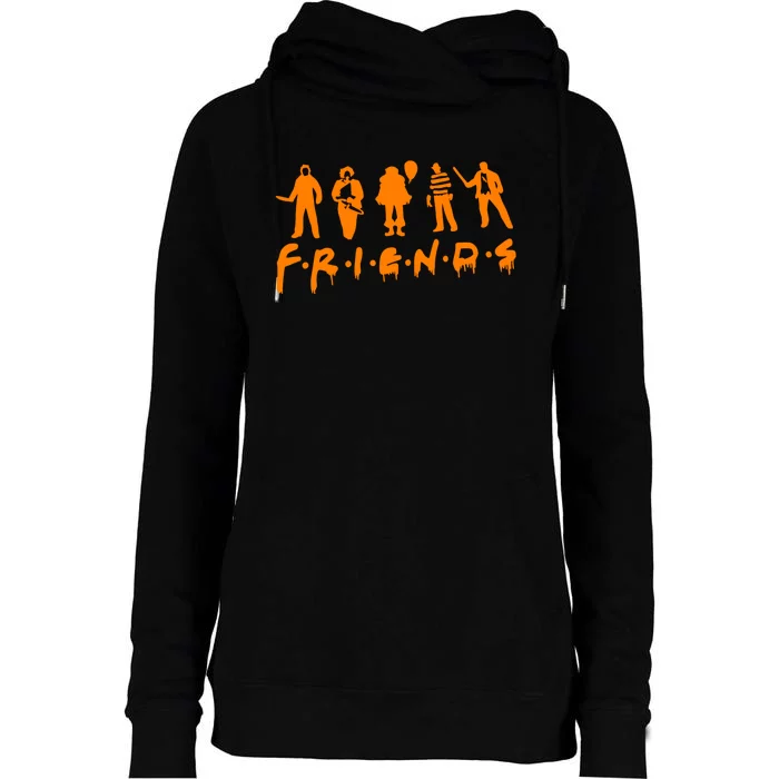 Friends Scary Horror Halloween Womens Funnel Neck Pullover Hood