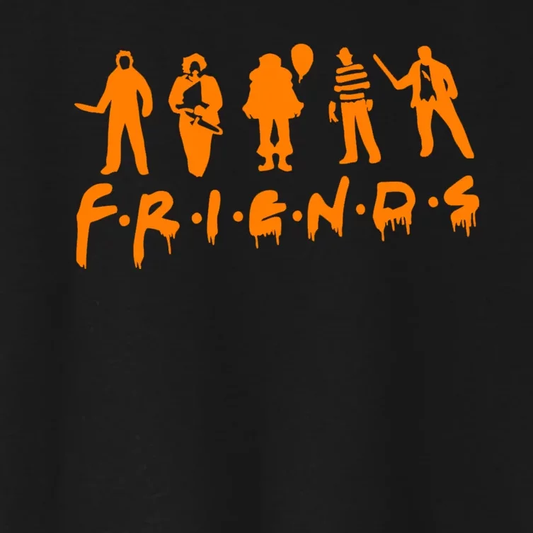 Friends Scary Horror Halloween Women's Crop Top Tee