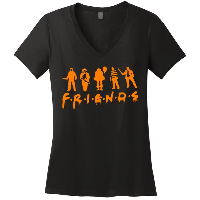 Friends Scary Horror Halloween Women's V-Neck T-Shirt