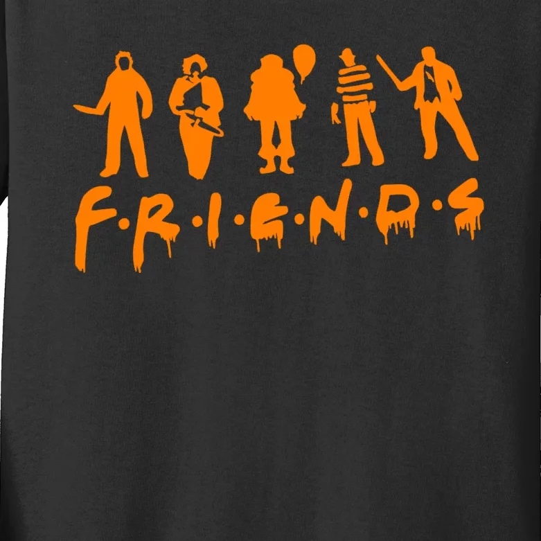 Friends Scary Horror Halloween Kids Long Sleeve Shirt