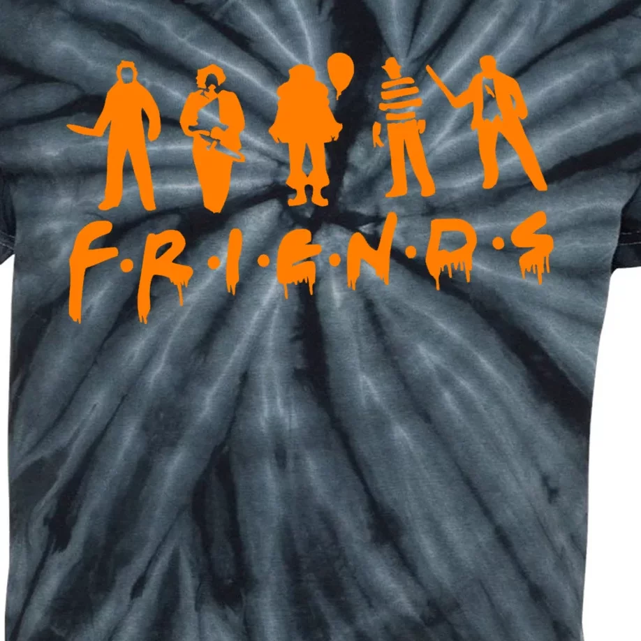 Friends Scary Horror Halloween Kids Tie-Dye T-Shirt