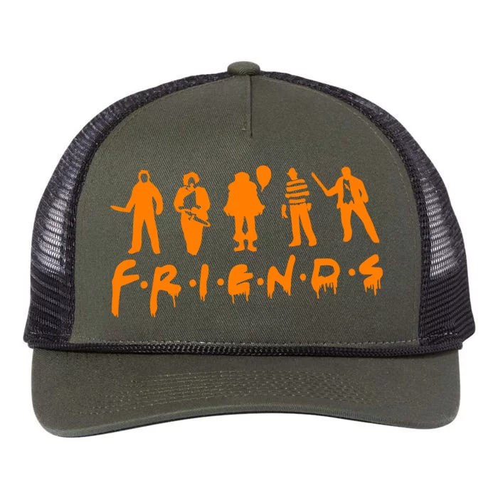 Friends Scary Horror Halloween Retro Rope Trucker Hat Cap