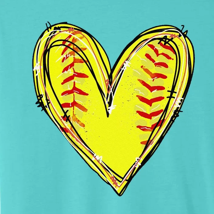 Funny Softball Heart Softball Game Day Softball Mom Lovers Gift ChromaSoft Performance T-Shirt