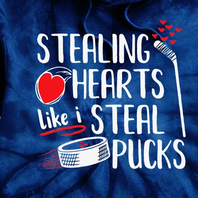 Funny Stealing Hearts Pucks Valentine's Day Hockey Tie Dye Hoodie