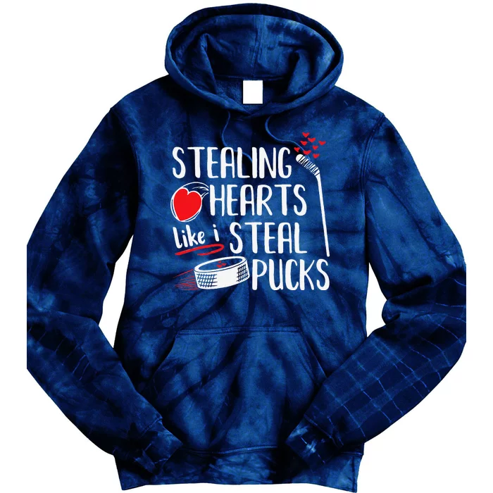 Funny Stealing Hearts Pucks Valentine's Day Hockey Tie Dye Hoodie