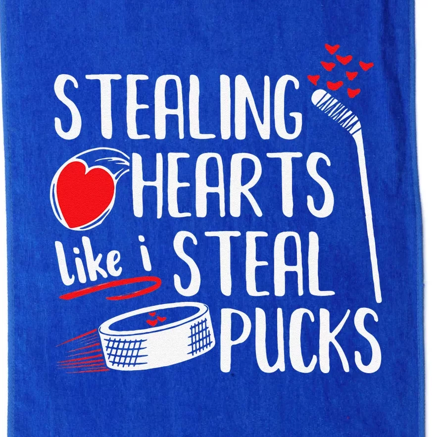 Funny Stealing Hearts Pucks Valentine's Day Hockey Platinum Collection Golf Towel