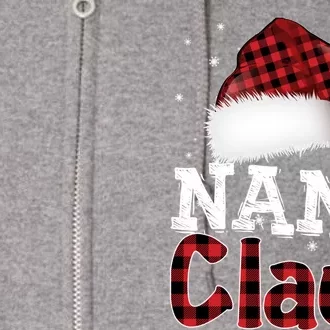 Fun Santa Hat Christmas Costume Family Matching Nana Claus Full Zip Hoodie