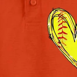 Funny Softball Heart Softball Game Day Softball Mom Lovers Gift Dry Zone Grid Performance Polo