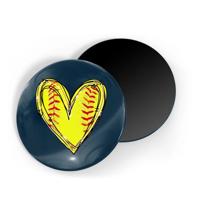 Funny Softball Heart Softball Game Day Softball Mom Lovers Gift Magnet