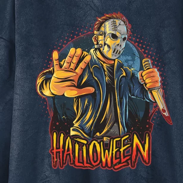 Funny Scary Halloween Jason Hooded Wearable Blanket