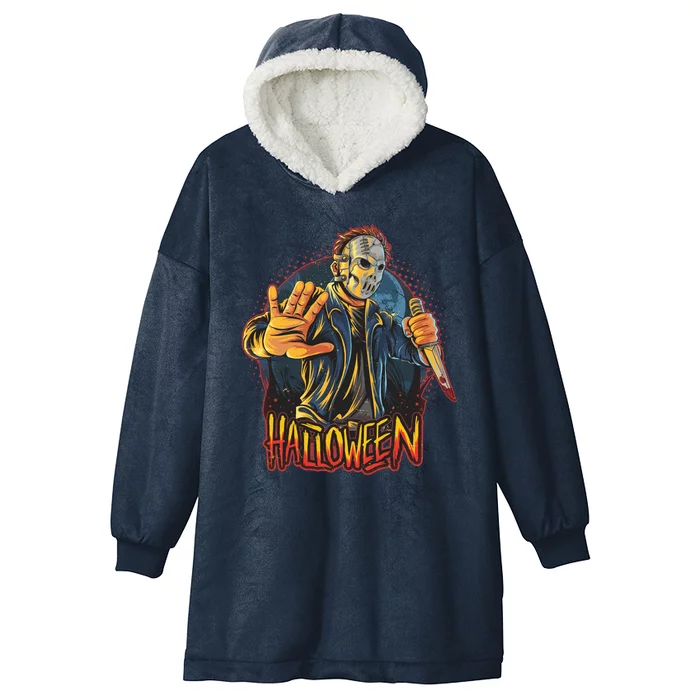 Funny Scary Halloween Jason Hooded Wearable Blanket