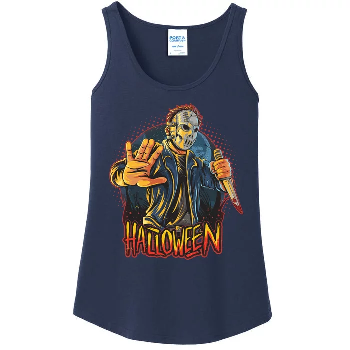 Funny Scary Halloween Jason Ladies Essential Tank