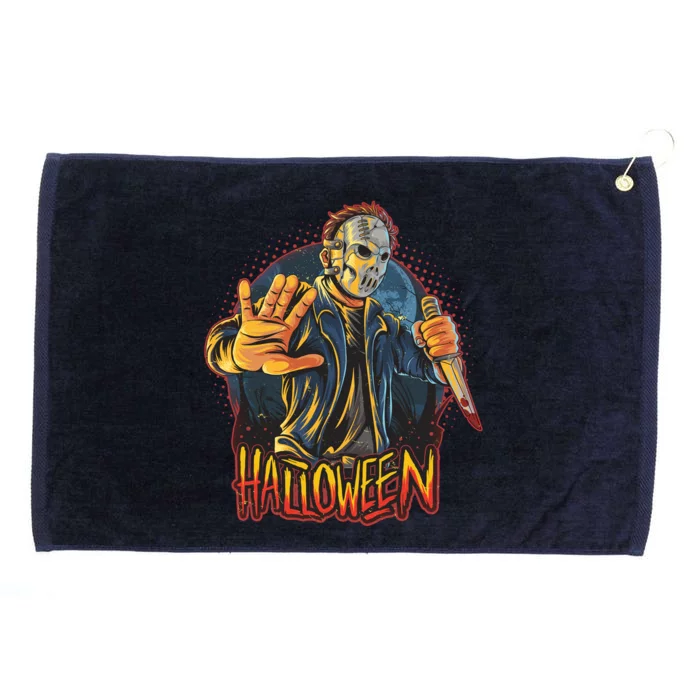 Funny Scary Halloween Jason Grommeted Golf Towel