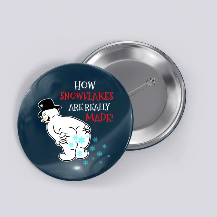 Funny Snowman How Snowflake Are Really Made Christmas Cutome Button