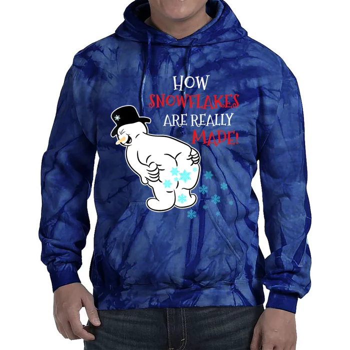 Funny Snowman How Snowflake Are Really Made Christmas Cutome Tie Dye Hoodie