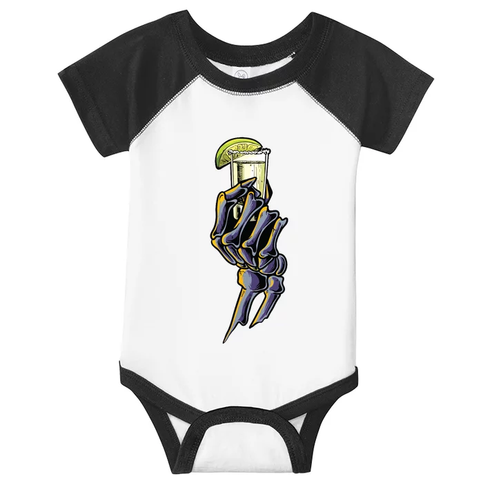 Funny Skeleton Hand With Tequila Alcohol Party Infant Baby Jersey Bodysuit