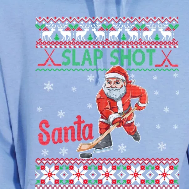 Funny Santa Hockey Christmas Gift Santa Ugly Sweater Cute Gift Unisex Surf Hoodie