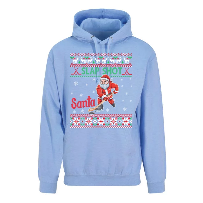 Funny Santa Hockey Christmas Gift Santa Ugly Sweater Cute Gift Unisex Surf Hoodie