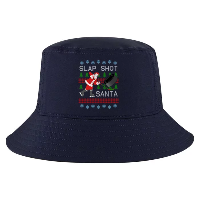 Funny Santa Hockey Christmas Meaningful GiftHockey Slap Shot Santa Gift Cool Comfort Performance Bucket Hat