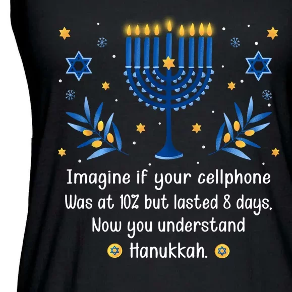 Funny Sarcastic Hanukkah Chanukah Cellphone Hanukkah Day Ladies Essential Flowy Tank