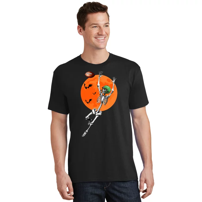 Football Skeleton Halloween Football Player T-Shirt